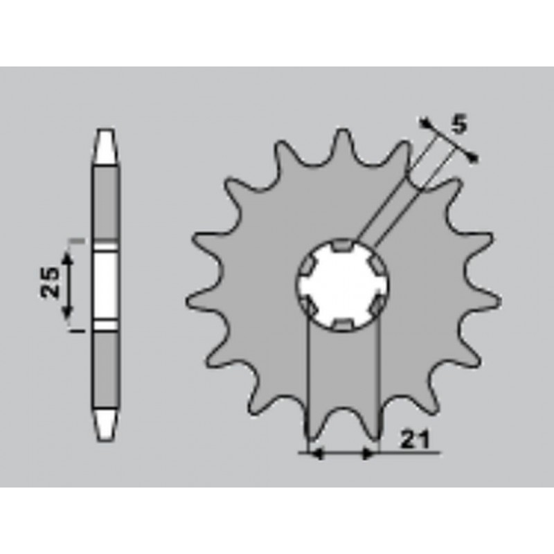 CHT ZĘBATKA PRZEDNIA 569 14 (569-14) 569 14 KAWASAKI KX 250 '87-'98, YAMAHA YZ 250 '77-'98, XV 250`89-15 (JTF569.14) (ŁAŃC. 520)